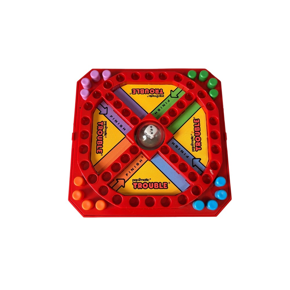 Vintage 1990 Milton Bradley Pop-O-Matic Trouble Travel Board Game C4704 Red - Picture 2 of 4